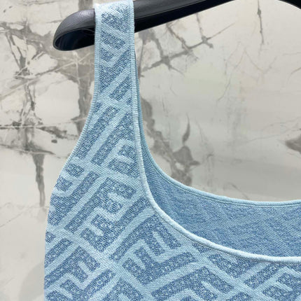 FEND 25S JACQUARD KNITTED VEST DRESS 264233