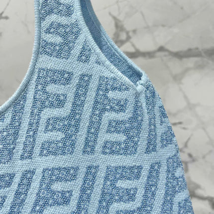 FEND 25S JACQUARD KNITTED VEST DRESS 264233
