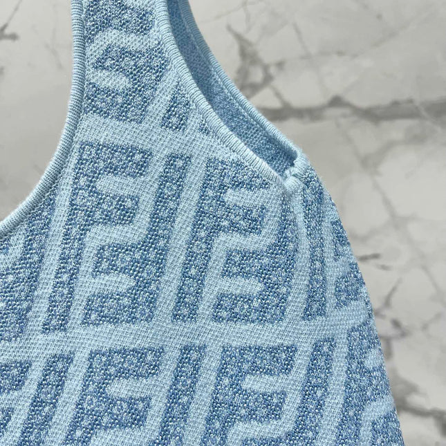 FEND 25S JACQUARD KNITTED VEST DRESS 264233
