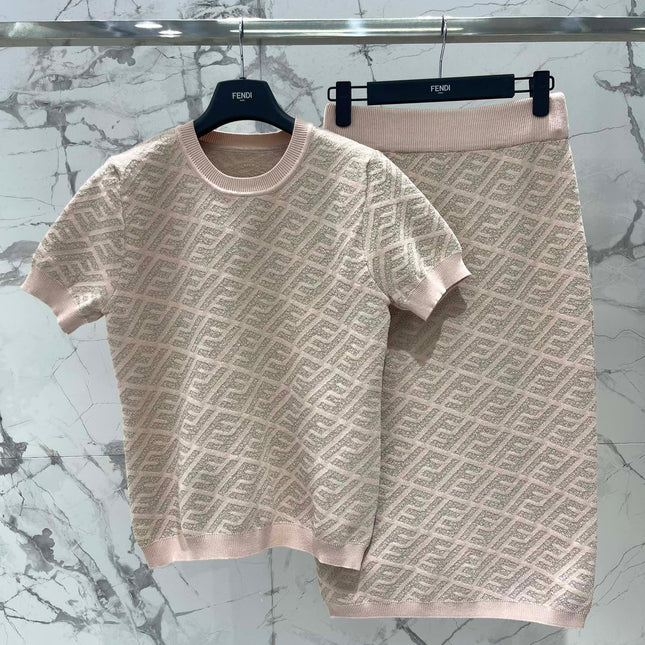 FEND 25S JACQUARD KNIT SHORT SLEEVES 264021