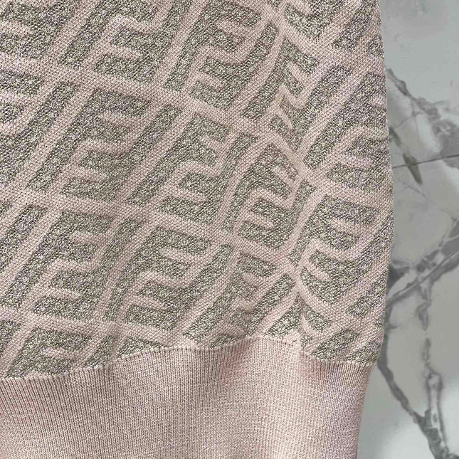 FEND 25S SHORT SLEEVE JACQUARD KNIT LAPEL 264020