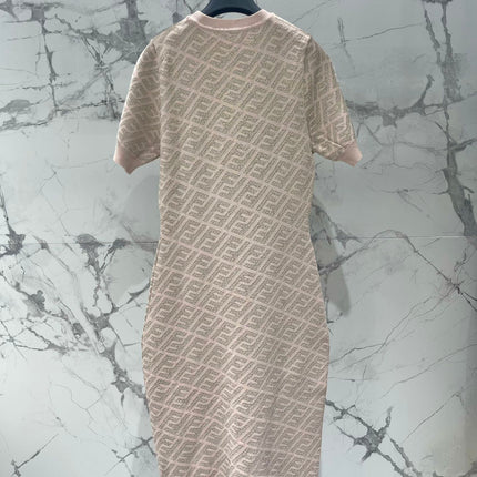 FEND 25S JACQUARD KNIT SHORT SLEEVE DRESS 264018