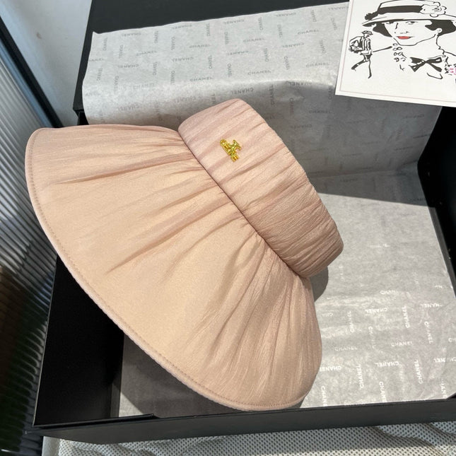 WIDE BRIM HALF HEAD HAT MODEL 650343 IN LIGHT PINK PLEATED SATIN