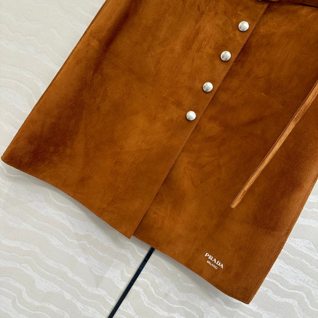 PRADA LAMB LEATHER SKIRT 276298