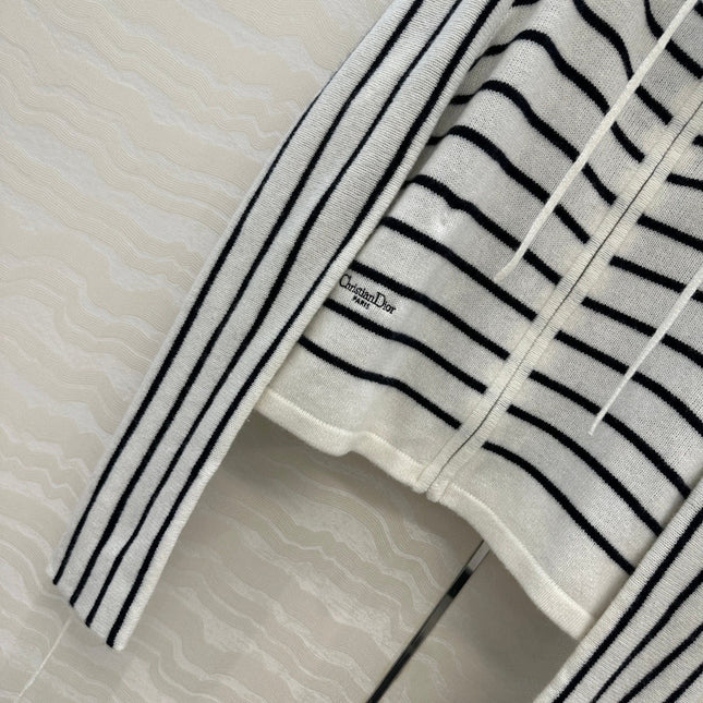 DIOR HOODED STRIPED KNIT CARDIGAN 276284