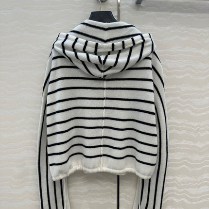 DIOR HOODED STRIPED KNIT CARDIGAN 276284
