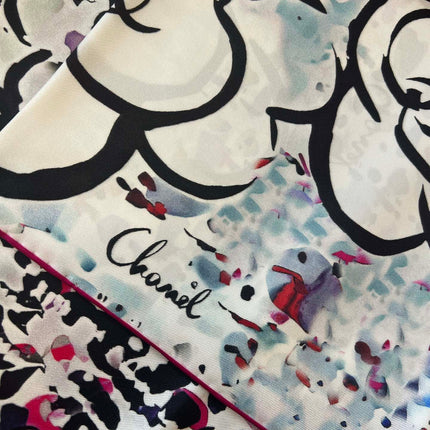 CHANEL 25S SCARF 90 IN SILK TWILL 700816
