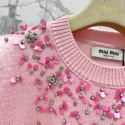 MIUMIU SHORT-SLEEVE KNIT TOP STYLE 298