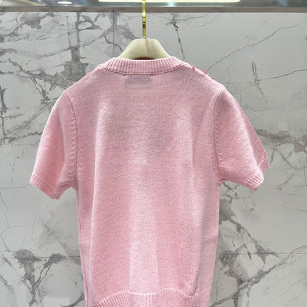 MIUMIU SHORT-SLEEVE KNIT TOP STYLE 298