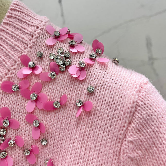 MIUMIU SHORT-SLEEVE KNIT TOP STYLE 298