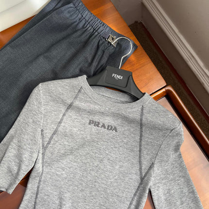 PRADA SHORT-SLEEVE KNIT TOP STYLE 18
