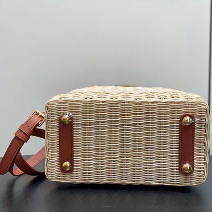 LV 25S CAPUCINES BB BAG 27 PINIC IN TAN CALFSKIN GOLD HARDWARE
