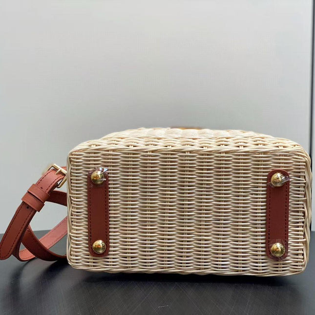 LV 25S CAPUCINES BB BAG 27 PINIC IN TAN CALFSKIN GOLD HARDWARE