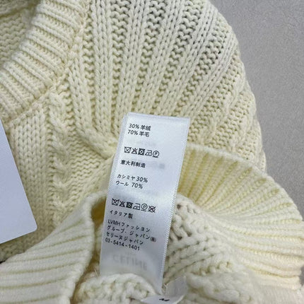 Celin Black Triomphe Cream Sweater