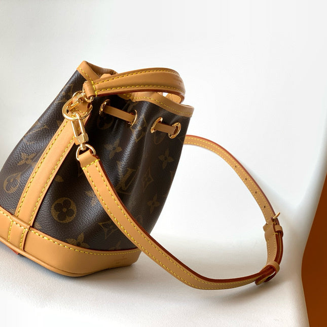 NANO NOÉ 16 IN BROWN MONOGRAM CALFSKIN