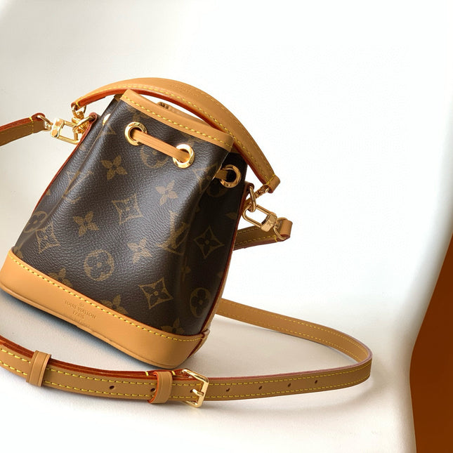 NANO NOÉ 16 IN BROWN MONOGRAM CALFSKIN