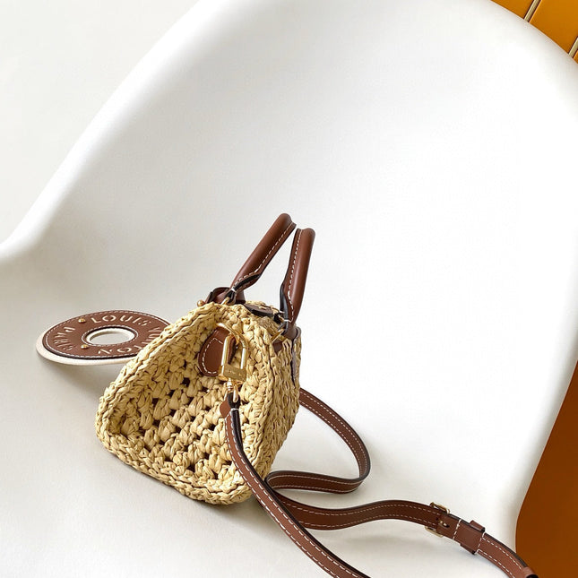 NANO SPEEDY 16 IN RAFFIA GOLD HARDWARE