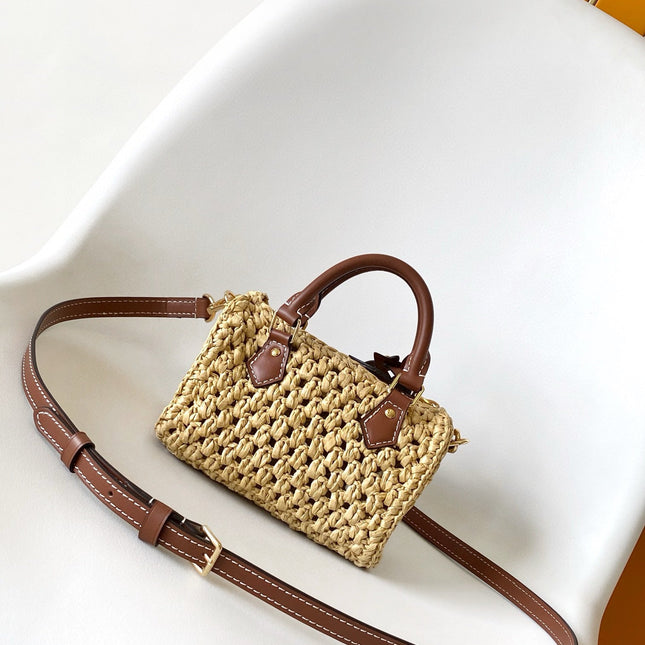 NANO SPEEDY 16 IN RAFFIA GOLD HARDWARE