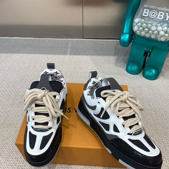 LV SKATE SNEAKER BLACK MIX WHITE COWHIDE