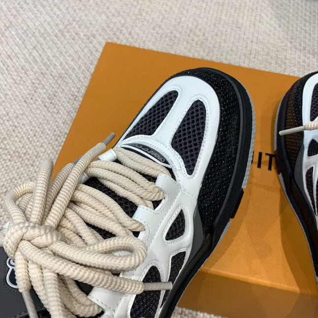LV SKATE SNEAKER BLACK MIX WHITE COWHIDE