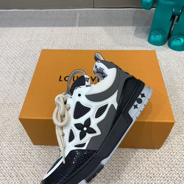 LV SKATE SNEAKER BLACK MIX WHITE COWHIDE