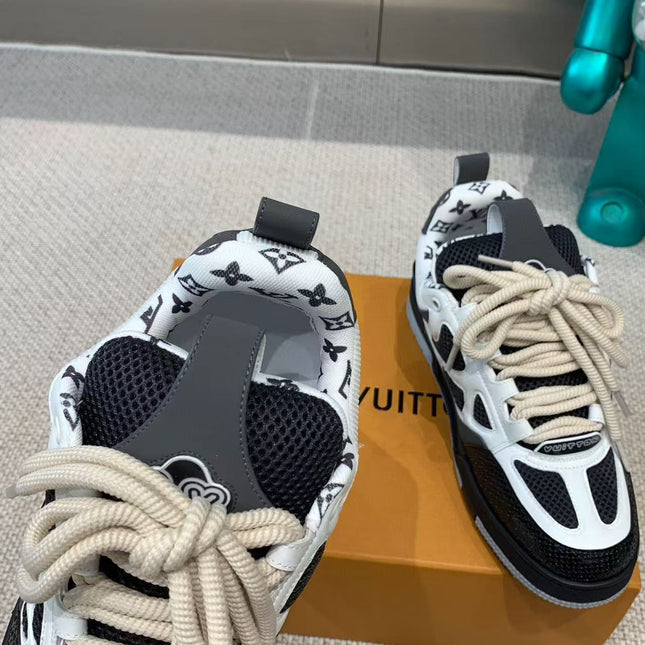 LV SKATE SNEAKER BLACK MIX WHITE COWHIDE