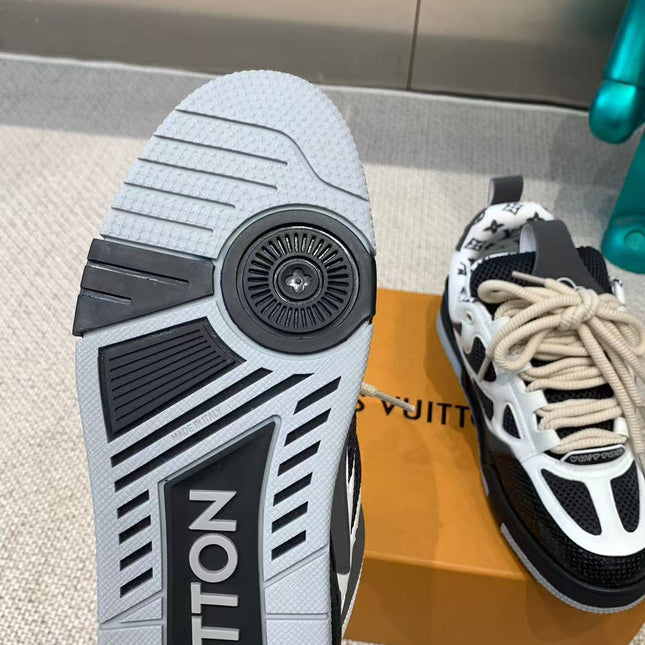 LV SKATE SNEAKER BLACK MIX WHITE COWHIDE