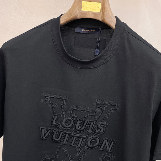 LV T-SHIRT BLACK COTTON 264478