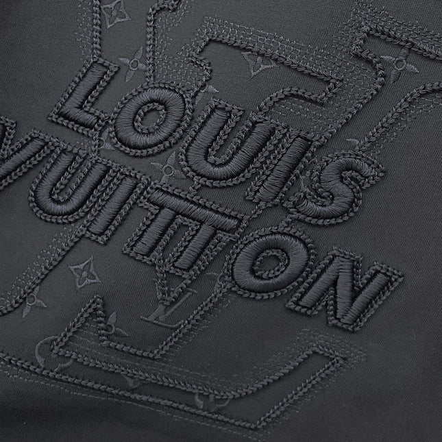 LV T-SHIRT BLACK COTTON 264478