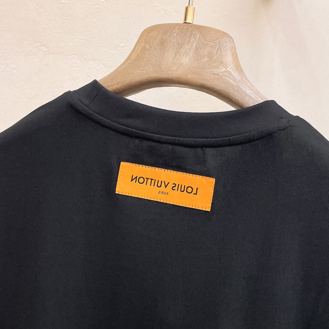 LV T-SHIRT BLACK COTTON 264478