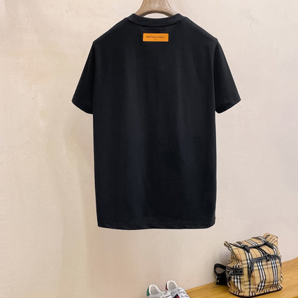 LV T-SHIRT BLACK COTTON 264478