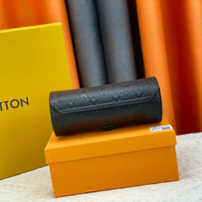 ETUI 3 MONTRES MONOGRAM TAURILLON BLACK CALFSKIN