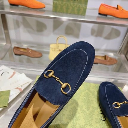 GG HORSEBIT LOAFERS NAVY BLUE SUEDE GHW