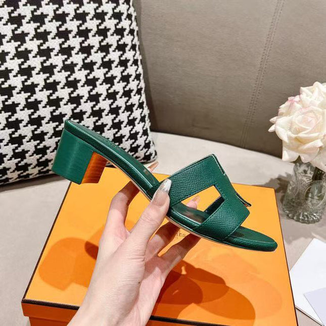 0ASIS SANDAL EPSOM CALFSKIN DARK GREEN