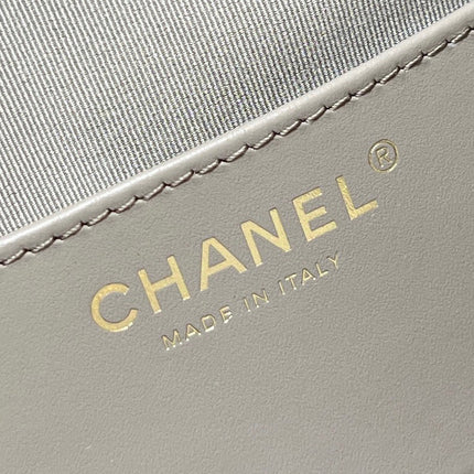 CC 25 HANDBAG IN GRAY 40 SUEDE CALFSKIN GOLD HARDWARE
