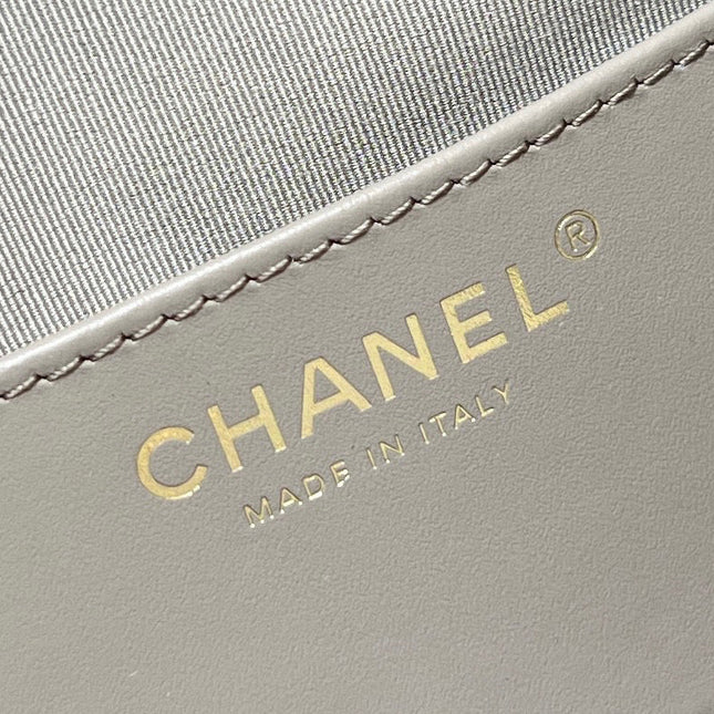 CC 25 HANDBAG IN GRAY 40 SUEDE CALFSKIN GOLD HARDWARE
