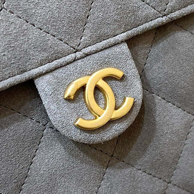 CC 25 HANDBAG IN GRAY 40 SUEDE CALFSKIN GOLD HARDWARE