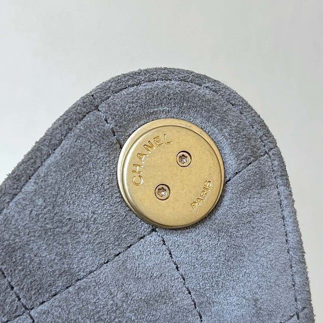 CC 25 HANDBAG IN GREY 30 SUEDE GOLD HARDWARE