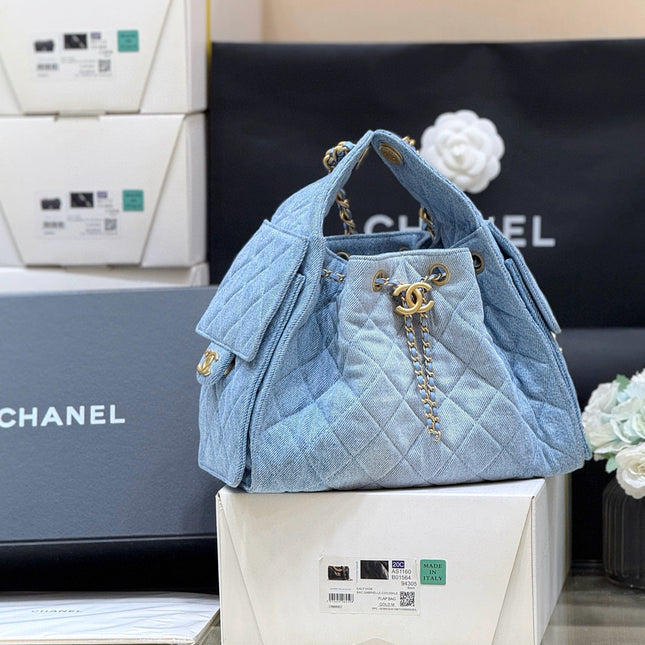 CC 25 HANDBAG IN BLUE 30 DENIM GOLD HARDWARE