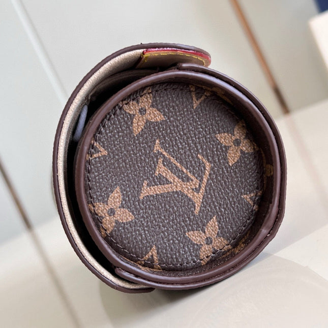 ETUI BIJOUX CASE MONOGRAM BROWN CALFSKIN GOLD HARDWARE