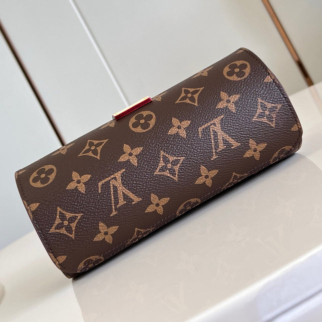 ETUI BIJOUX CASE MONOGRAM BROWN CALFSKIN GOLD HARDWARE