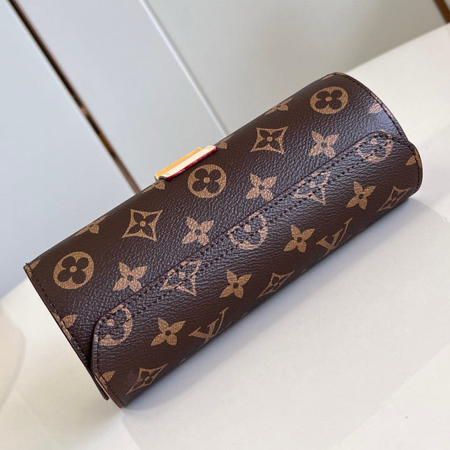 ETUI BIJOUX CASE MONOGRAM BROWN CALFSKIN GOLD HARDWARE