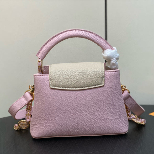 CAPUCINES MINI 21 IN LIGHT PINK TAURILLON LOVELOCK GOLD HARDWARE