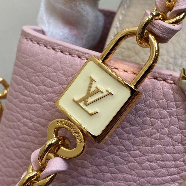 CAPUCINES MINI 21 IN LIGHT PINK TAURILLON LOVELOCK GOLD HARDWARE