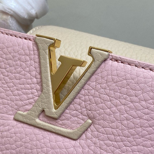 CAPUCINES MINI 21 IN LIGHT PINK TAURILLON LOVELOCK GOLD HARDWARE