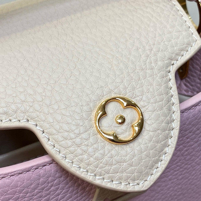 CAPUCINES MINI 21 IN LIGHT PINK TAURILLON LOVELOCK GOLD HARDWARE