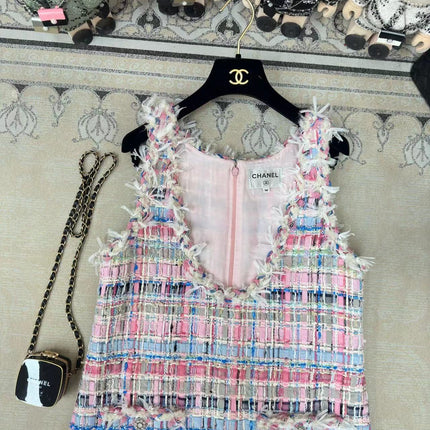 CC V-Shift Dress Multicolor Tweed