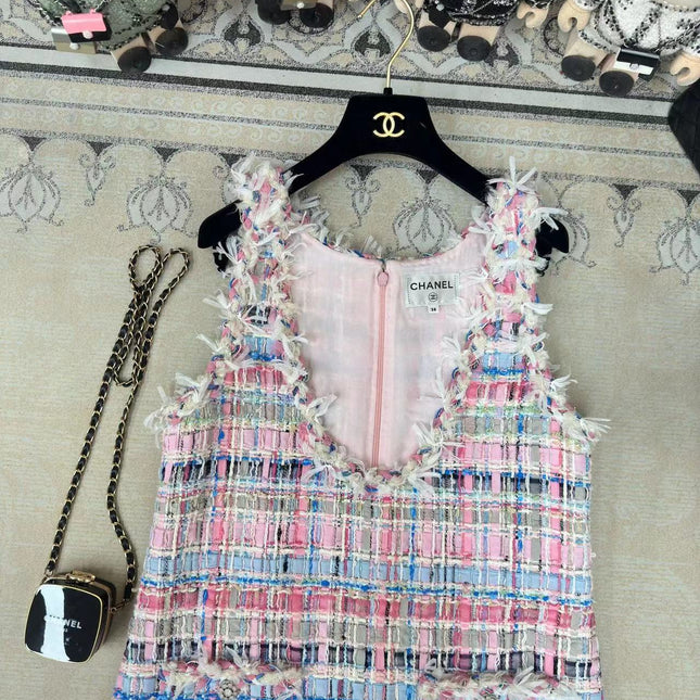 CC V-Shift Dress Multicolor Tweed