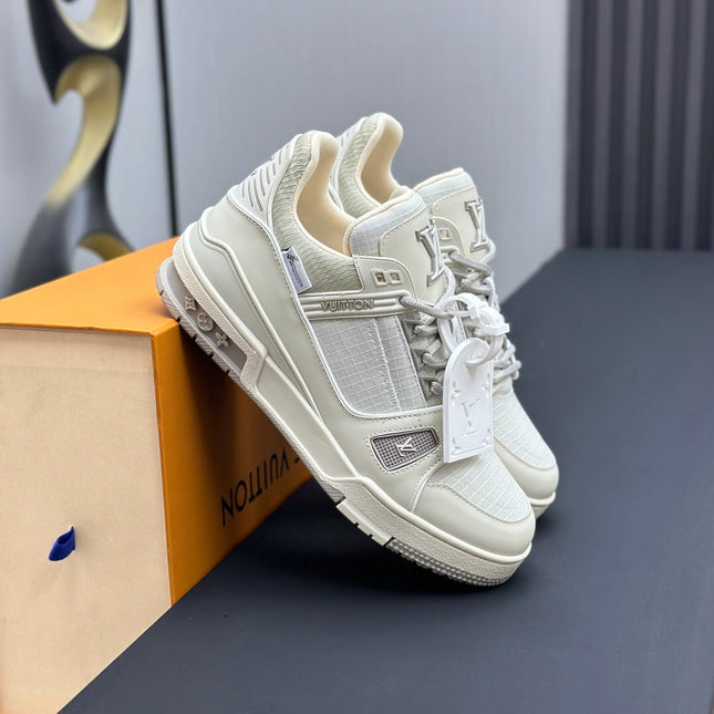 LV TRAINER SNEAKER IN GREY CALFSKIN