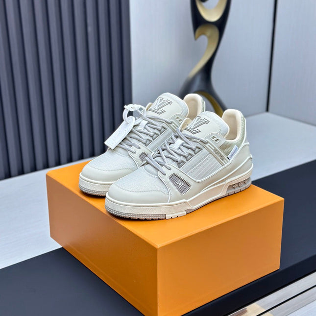 LV TRAINER SNEAKER IN GREY CALFSKIN